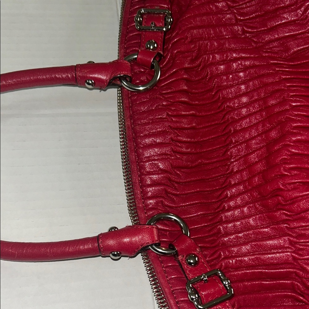 Coach Cherry Red Leather Shoulder Bag - Picture 12 of 15